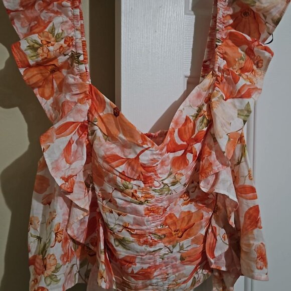 h&m linen blend cropped top - nwt - Picture 6 of 7